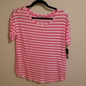 Juicy couture pink and white stripe Malibu tee